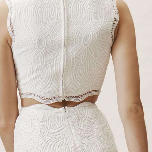 Tadashi Shoji Campbell: 2 Piece Ivory Wedding Dress Size 2 - Picture 4 of 4